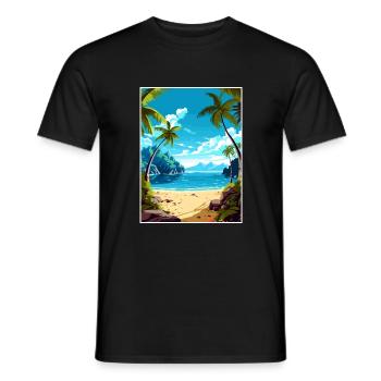 Îles Caïmans Caraïbes Vintage Travel Poster WPA - T-shirt homme - noir - Devant - AI Model Male 178 light (178cm)