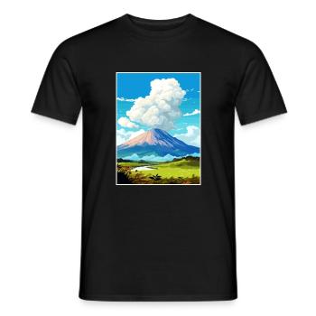 Poas volcan Parc National Vintage voyage affiche - T-shirt homme - noir - Devant - AI Model Male 178 light (178cm)