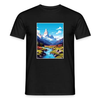 Neuquen Décoration Vintage Affiche de Voyage - T-shirt homme - noir - Devant - AI Model Male 178 light (178cm)