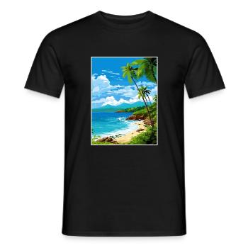 Îles Vierges américaines Caraïbes Vintage affiche de voyage - T-shirt homme - noir - Devant - AI Model Male 178 light (178cm)
