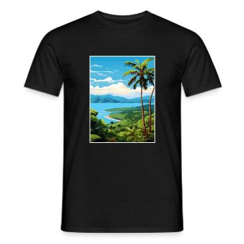 Péninsule de Nicoya Costa Rica Vintage Travel Poster - T-shirt homme - noir - Devant - AI Model Male 178 light (178cm)