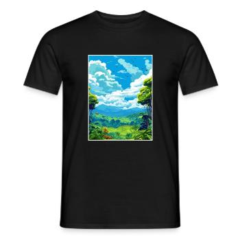 Amazone Regenwald Vintage Reiseposter Souvenir - Männer T-Shirt - Schwarz - Vorne - AI Model Male 178 light (178cm)