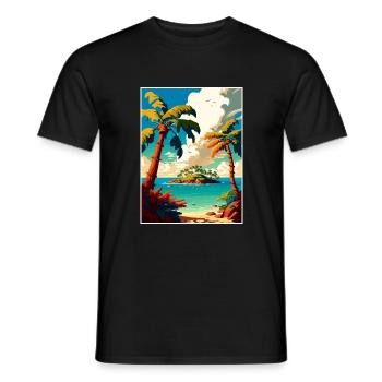 Bahamas Caribbean Vintage Travel Poster Souvenir - Men's T-Shirt - black - Front - AI Model Male 178 light (178cm)