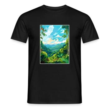 Amazone Regenwald Vintage Reiseposter Souvenir - Männer T-Shirt - Schwarz - Vorne - AI Model Male 178 light (178cm)