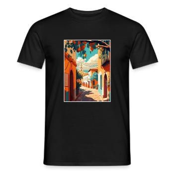 Oaxaca Decoration Vintage Travel Poster Souvenir - Men's T-Shirt - black - Front - AI Model Male 178 light (178cm)