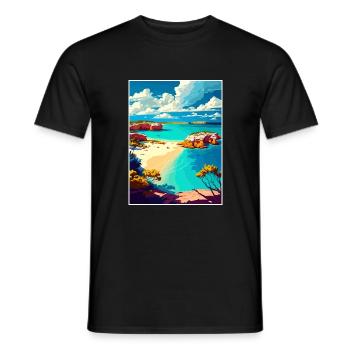 Anguilla Karibik Vintage Reiseposter Souvenir - Männer T-Shirt - Schwarz - Vorne - AI Model Male 178 light (178cm)