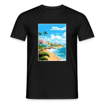 San Juan Caribbean Vintage Travel Poster Souvenir - Men's T-Shirt - black - Front - AI Model Male 178 light (178cm)