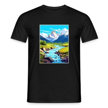 PatagoniaaVintage Travel Poster WPA Art - Men's T-Shirt - black - Front - AI Model Male 178 light (178cm)