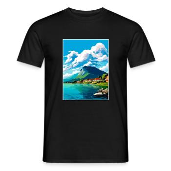 Florianopolis Brésil Vintage voyage affiche WPA Art - T-shirt homme - noir - Devant - AI Model Male 178 light (178cm)