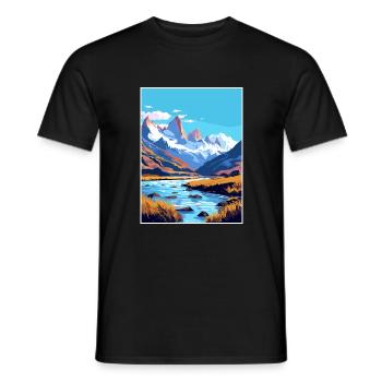Decoration Vintage Travel Poster WPA Art - Men's T-Shirt - black - Front - AI Model Male 178 light (178cm)