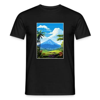 La Fortuna Costa Rica Vintage Travel Poster WPA - Men's T-Shirt - black - Front - AI Model Male 178 light (178cm)