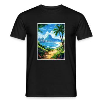 Rio De Janeiro Brésil Vintage voyage affiche WPA - T-shirt homme - noir - Devant - AI Model Male 178 light (178cm)