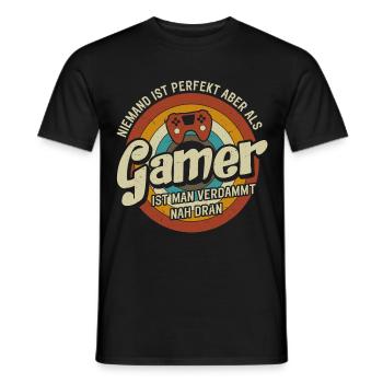 Joueur Personne n’est parfait qu’en tant que joueur - T-shirt homme - noir - Devant - AI Model Male 178 light (178cm)