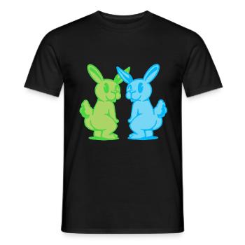 Bunny Bunny Retro Rabbit Rongeur Rongeur des années 80 - T-shirt homme - noir - Devant - AI Model Male 178 light (178cm)