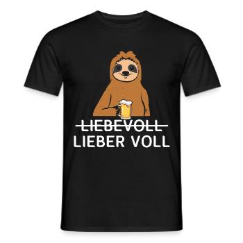 Lieber Voll als Liebevoll Bier - Männer T-Shirt - Schwarz - Vorne - AI Model Male 178 light (178cm)