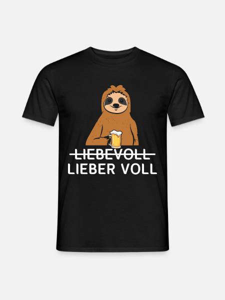 Lieber Voll als Liebevoll Bier - Männer T-Shirt - Schwarz