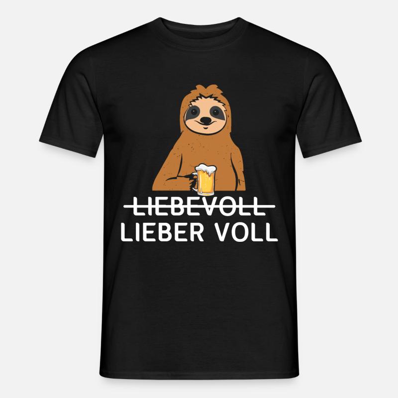 Lieber Voll als Liebevoll Bier - Männer T-Shirt - Schwarz