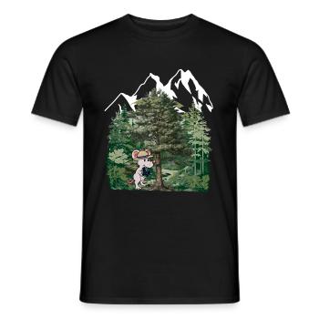 Forêt Tyrolienne, Souris, Gentiane, Alpes, Alm, Nature, Forêt - T-shirt homme - noir - Devant - AI Model Male 178 light (178cm)
