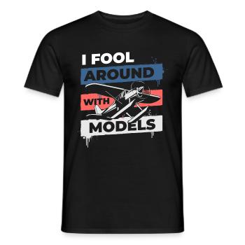 Model Builder Flying Aerobatics - Men's T-Shirt - black - Front - AI Model Male 178 light (178cm)