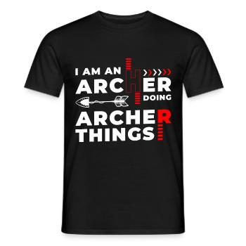 Tir à l’arc Longbow Target Sport - T-shirt homme - noir - Devant - AI Model Male 178 light (178cm)