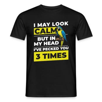 Espèces d’oiseaux perroquets aras - T-shirt homme - noir - Devant - AI Model Male 178 light (178cm)