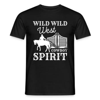 Lasso du cheval du Far West America - T-shirt homme - noir - Devant - AI Model Male 178 light (178cm)