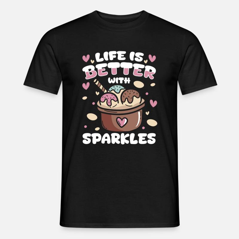 Eiscreme Waffel Eistüte - Männer T-Shirt - Schwarz