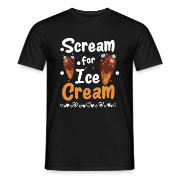 Crème glacée, glacier, crème glacée molle - T-shirt homme - noir - Devant - AI Model Male 178 light (178cm)