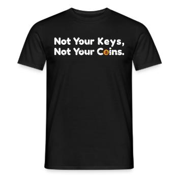 Not your keys not your coins Bitcoin Spruch Zitat - Männer T-Shirt - Schwarz - Vorne - AI Model Male 178 light (178cm)