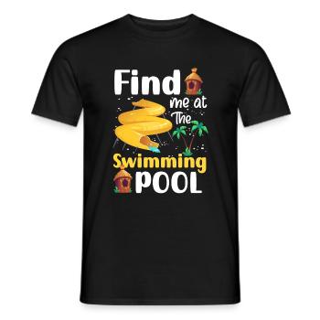 Pool Summer Diving - Men's T-Shirt - black - Front - AI Model Male 178 light (178cm)