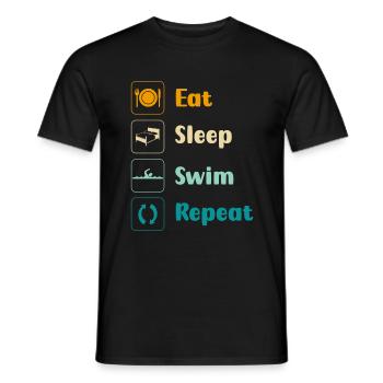 Pool Water Cooling Friends - Men's T-Shirt - black - Front - AI Model Male 178 light (178cm)