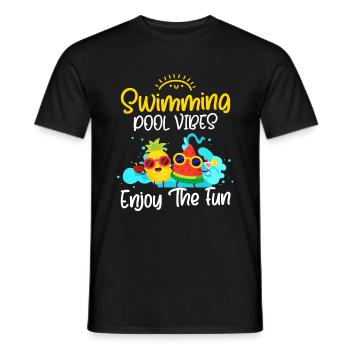 Pool Holidays Bathing - Men's T-Shirt - black - Front - AI Model Male 178 light (178cm)