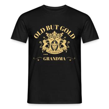 Old but Gold Grandmother XXXX Enter Year of Birth - Men's T-Shirt - black - Front - AI Model Male 178 light (178cm)