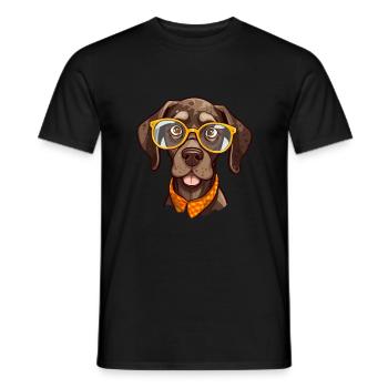 Braque Allemand à poil court Chien Race Aquarelle Ca - T-shirt homme - noir - Devant - AI Model Male 178 light (178cm)