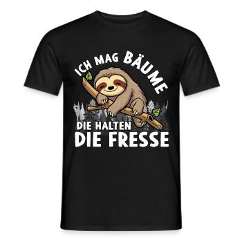 I like trees that keep their mouths shut - Men's T-Shirt - black - Front - AI Model Male 178 light (178cm)