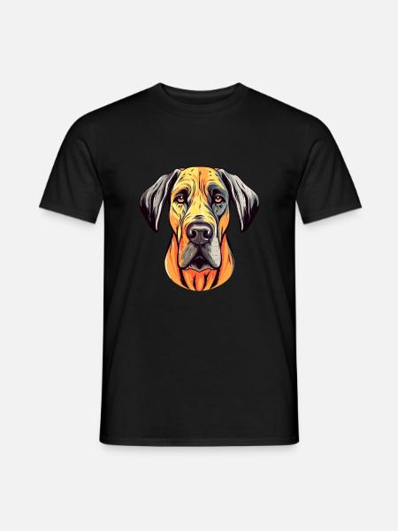 Great Dane Dog Breed Watercolor Cartoon Kawaii Col - Men's T-Shirt - black