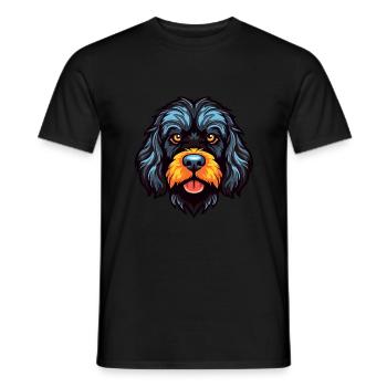 Portuguese Water Dog Breed Watercolor Cartoon Kawa - Men's T-Shirt - black - Front - AI Model Male 178 light (178cm)