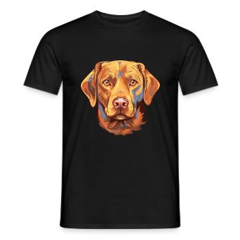 Chesapeake Bay Retriever Dog Breed Watercolor Cart - Men's T-Shirt - black - Front - AI Model Male 178 light (178cm)