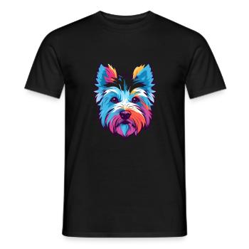 West Highland White Terrier Hunderasse Aquarell C - Männer T-Shirt - Schwarz - Vorne - AI Model Male 178 light (178cm)