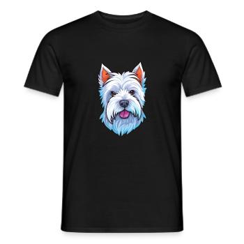 West Highland White Terrier Hunderasse Aquarell C - Männer T-Shirt - Schwarz - Vorne - AI Model Male 178 light (178cm)