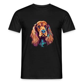 Englischer Cocker Spaniel Hunderasse Aquarell Cartoo - Männer T-Shirt - Schwarz - Vorne - AI Model Male 178 light (178cm)
