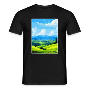 Sauerland Germany Vintage Travel Poster Souvenir - Men's T-Shirt - black - Front - AI Model Male 178 light (178cm)