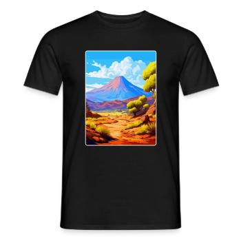 Parc national du Teide Espagne Affiche de voyage vintage - T-shirt homme - noir - Devant - AI Model Male 178 light (178cm)