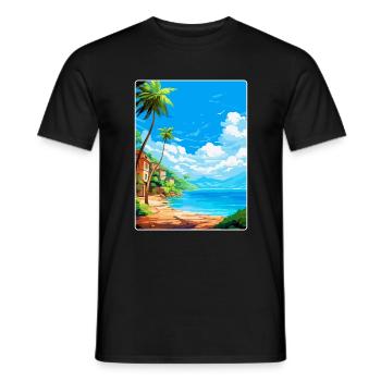 Palau Italie Affiche de voyage vintage WPA Art Souvenir - T-shirt homme - noir - Devant - AI Model Male 178 light (178cm)