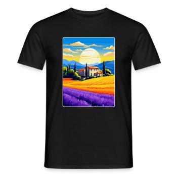 Provence Frankreich Vintage Reiseplakat Souvenir WPA - Männer T-Shirt - Schwarz - Vorne - AI Model Male 178 light (178cm)
