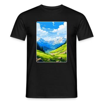 Pyrenäen-Nationalpark Frankreich Reiseplakat WPA - Männer T-Shirt - Schwarz - Vorne - AI Model Male 178 light (178cm)