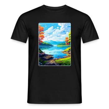 Lake Sainte Croix Frankreich Vintage Reiseplakat WPA - Männer T-Shirt - Schwarz - Vorne - AI Model Male 178 light (178cm)