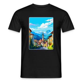 Bolzano Italie Affiche de voyage vintage WPA Souvenir - T-shirt homme - noir - Devant - AI Model Male 178 light (178cm)