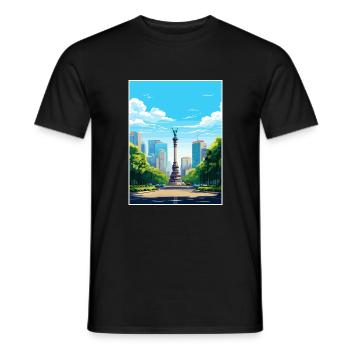 Mexiko-Stadt Vintage Reiseplakat Souvenir - Männer T-Shirt - Schwarz - Vorne - AI Model Male 178 light (178cm)