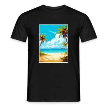 Turks and Caicos Islands Caribbean Travel Poster - Men's T-Shirt - black - Front - AI Model Male 178 light (178cm)